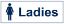Sign - Ladies (Toilets) Self Adhesive Vinyl 30 x 10cm Blue On White