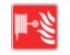 Sign - Fire Hose Point Self Adhesive Vinyl 10 x 10cm White On Red