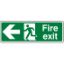 Sign - Fire Exit Left Self Adhesive Vinyl 30 x 10cm White On Green